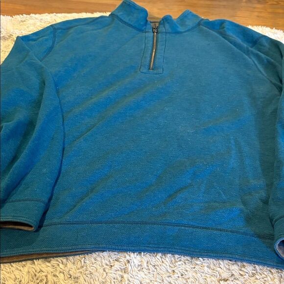 Tommy Bahama Men's Teal Zip-Up Sweater - Picture 1 of 7